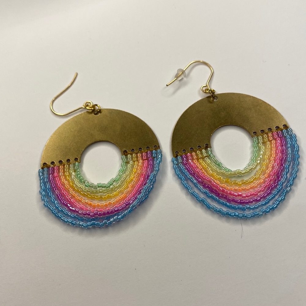 Catterfly creations rainbow glow in the dark micro bead earrings